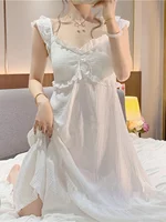 Sweet Pure Desire Sle Women's Spwear Set with Chest Pad Strap Home Clothes Long Dr V-ne Summer New Arrival - Image 5