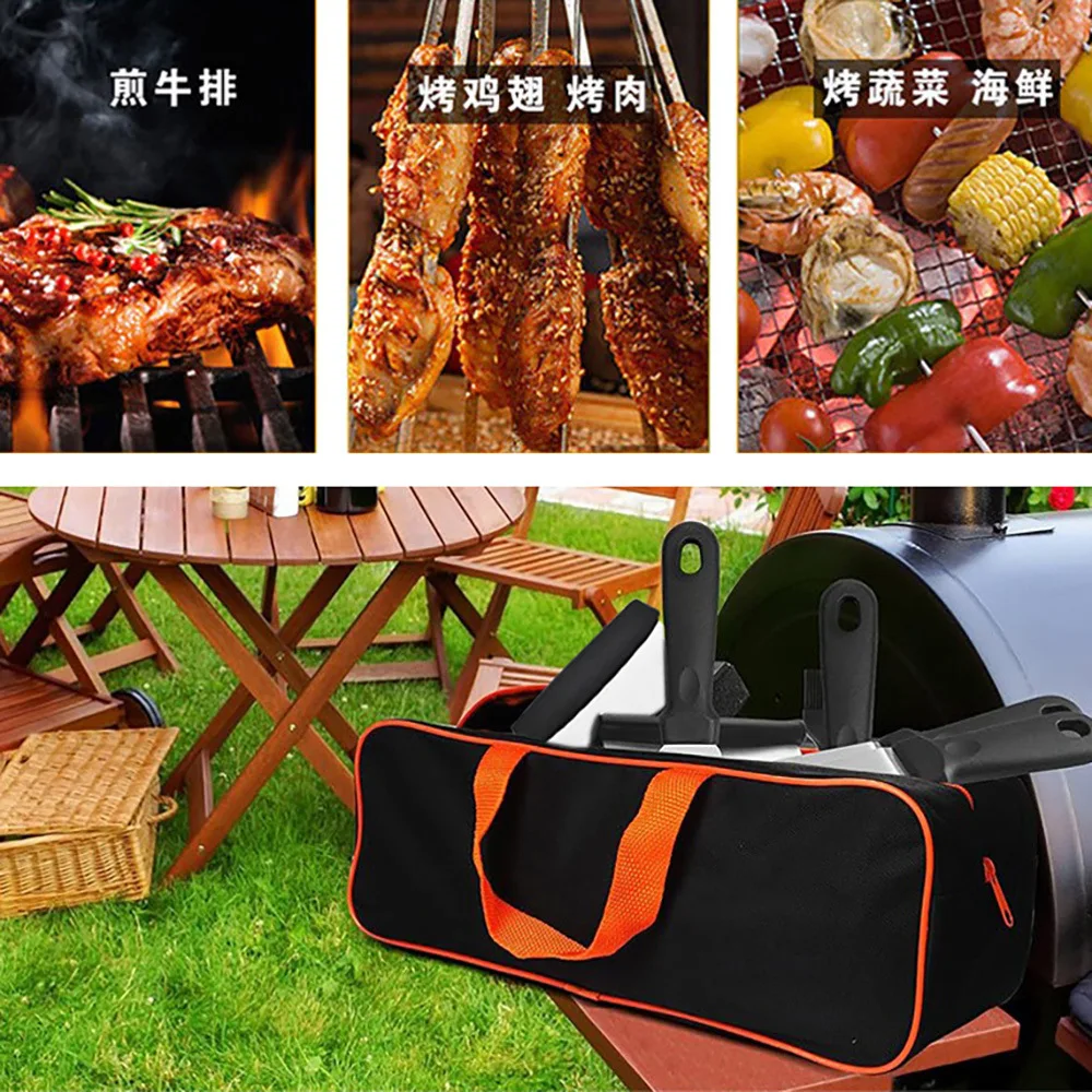 Camping Outdoor BBQ Tool Set Stainless Steel Shovel BBQ Cooking Shovel Combination Grill Set