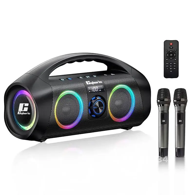 사이보리스 F29 120W 고용량 RGB 눈부심 방지 야외 블루투스 사운드 5.3, IPX7 방수 스피커 서브우퍼, 야외 파티 스퀘어 댄스