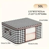 Visible Large Capacity Storage Box Portable Household Clothes Organizer With Handles Foldable Dustproof Quilt Zipper Container 6
