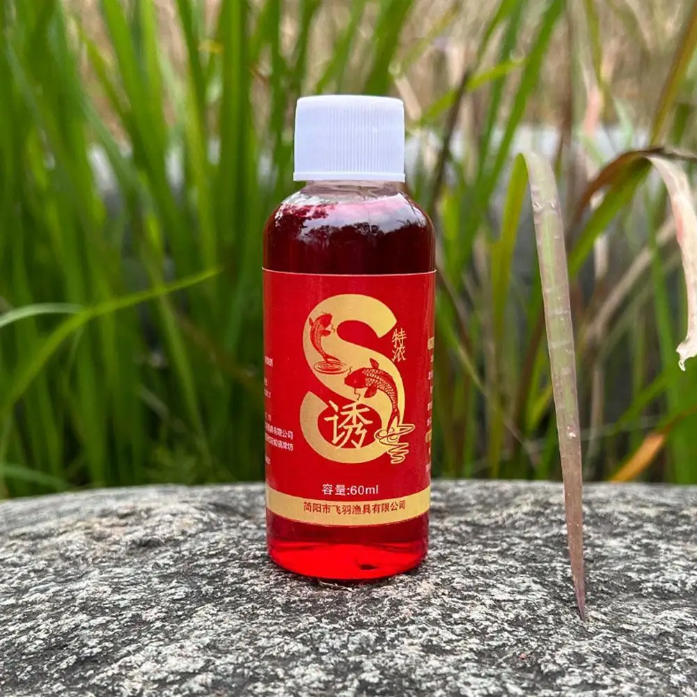 60ML Liquid Blood Worm Scent Fish Attractant Concentrated Red Accessories Bait Worm Fish Fishing Additive Carp Crucian Liqu R0Q9