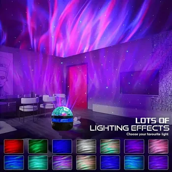 Proiettore LED Effetto Acqua con Telecomando, Lampada Rotante a 7 Colori per Atmosfera Domestica, Natale e Halloween