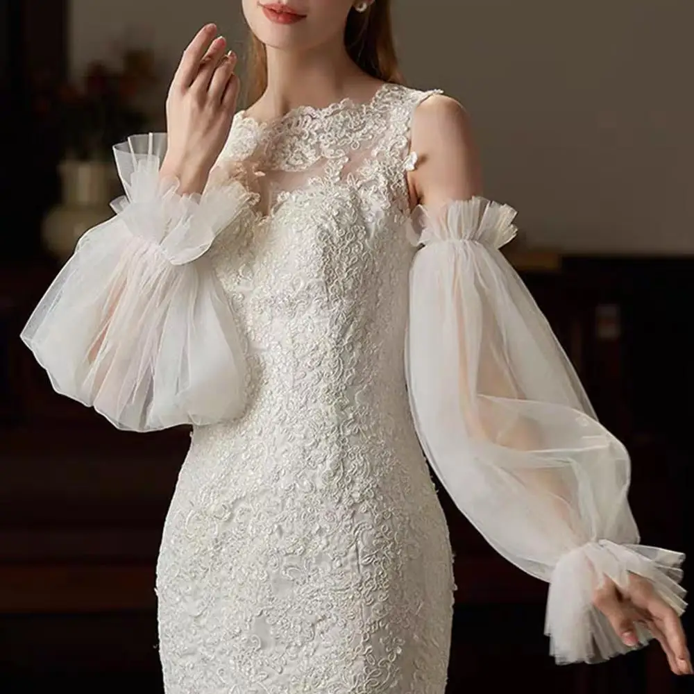chinese dress ladies Charlotte Detachable Lace Sleeves  Velo Bianco