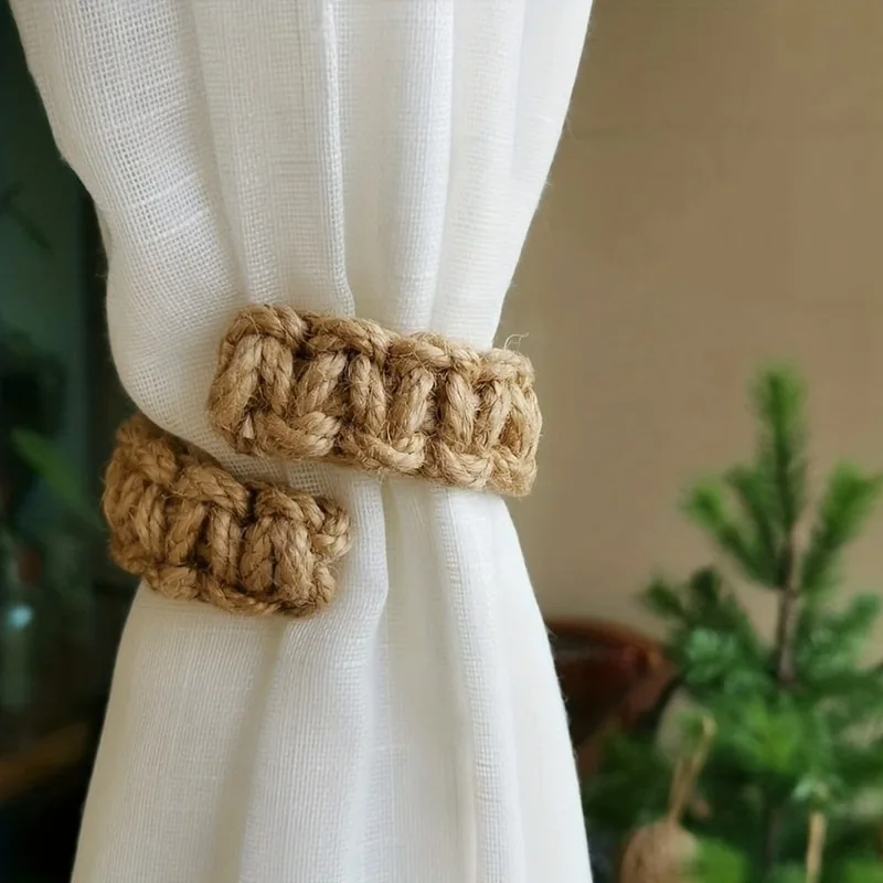 Braided Curtain Tiebacks Handmade Ties for Sheer/Light Weight Drapes Boho Farmhouse Decor