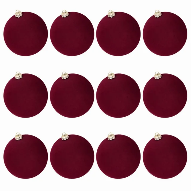 12pcs/set Velvet Christmas Ball Pendant 8cm Christmas Tree Decoration Ball Set With Gift Box 2025 New Year Xmas Decorative Balls 1