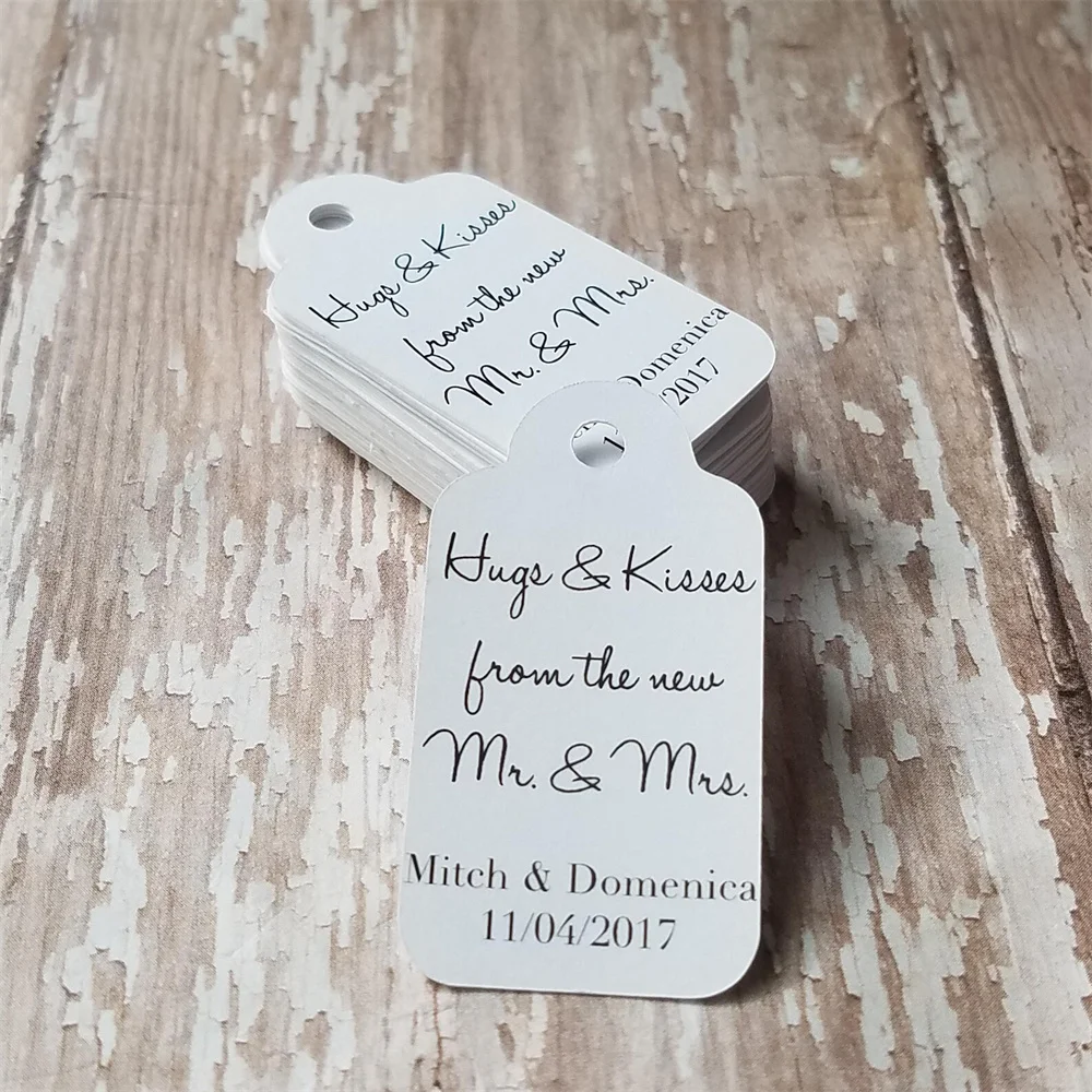 

50 шт., бирки для объятий и поцелуев из новых МР и миссис, бирка для поцелуев, свадебные бирки, мини бирки для сувениров, мятные, маленькие сувениры