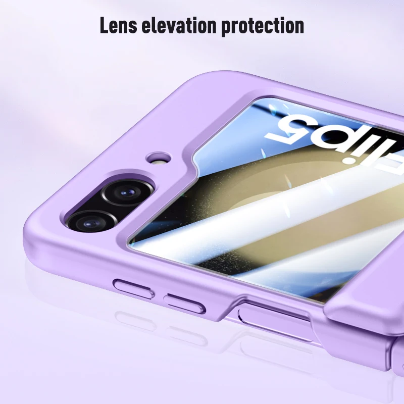 For Samsung Galaxy Z Flip 5 5G Case Skin Friendly Ultra Thin Matte Folding Hngle Shockproof Protective Cover With Tempered Film