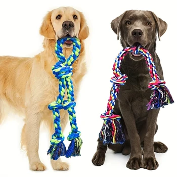 S0811c9ed81bf4ff6968a9046f09ea75as.jpg Knot Dog Toys Indestructible Durable Dog Chew Toys Tug of War Interactive Toys Suitable for Medium and Large Dogs Pet Supplies