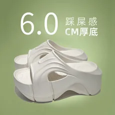 

2024 Thick Bottom Sandals Women High Heels Slippers 6cm Fashion Summer Platform Beach Shoes Indoor House Shoes Slides