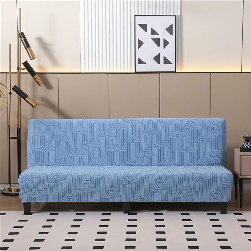 Jacquard Sofa Bed Cover No Handrails Sofa Cover for Living Room All-inclusive Stretch Armless Folding Furniture Bench Cover 5