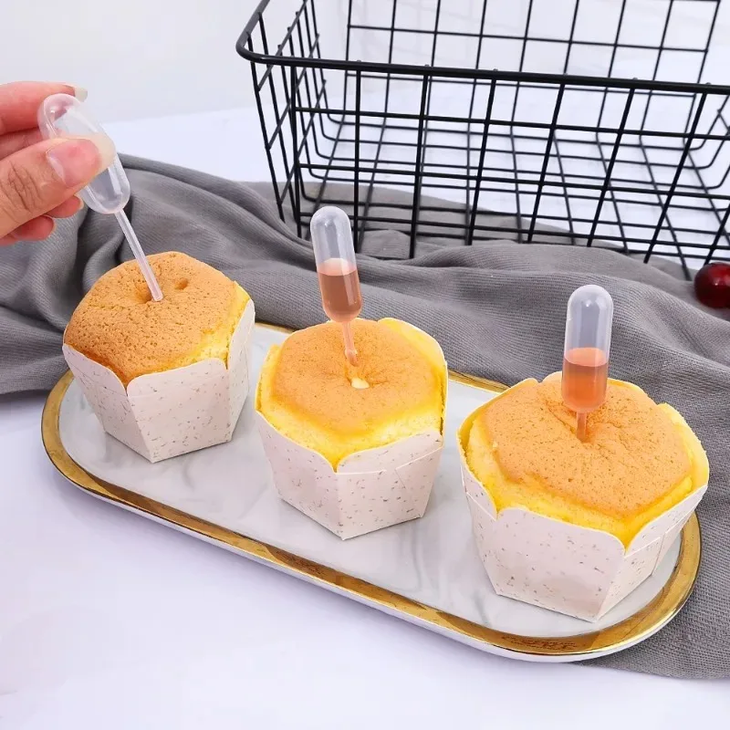 Mini Dropper Disposable Jam Dropper for Cupcake 4ml Sauce Squeeze Transfer Pipettes Dessert Stuffed Cake Decor 50/200Pcs