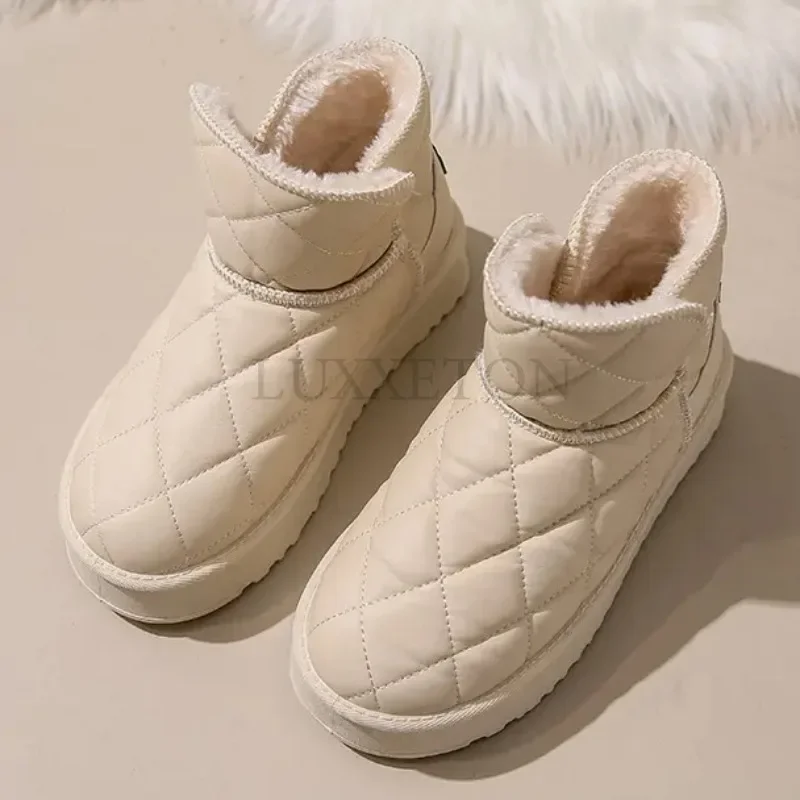 

Snow boots women velvet thickening 2023 new winter fashion short tube slip on warm bread cotton shoes winter boots