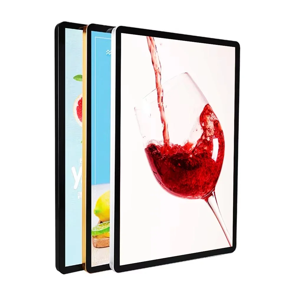 Ultra-thin LED Light Box Aluminum Frame Tempered Glass Magnetic Round ...