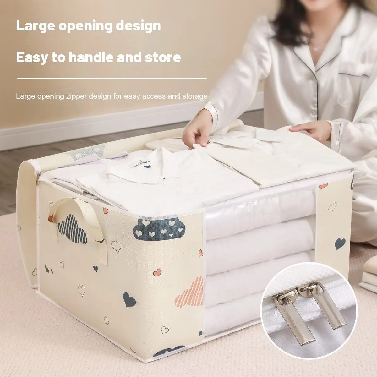 Jumbo Size Clear Flexible Zipper Storage Bags Organizer, for Clothes,  Bedding, Quilts, Blankets, Flexible Thick Plastic Totes for Easy and  Convenient