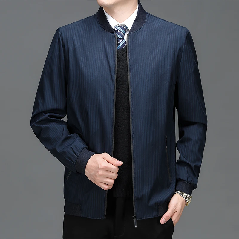 단색 지퍼 남성용 비즈니스 재킷, 라펠 칼라, 긴팔 가디건, 슬림핏 캐주얼 코트, 아우터, 캐주얼 남성 의류