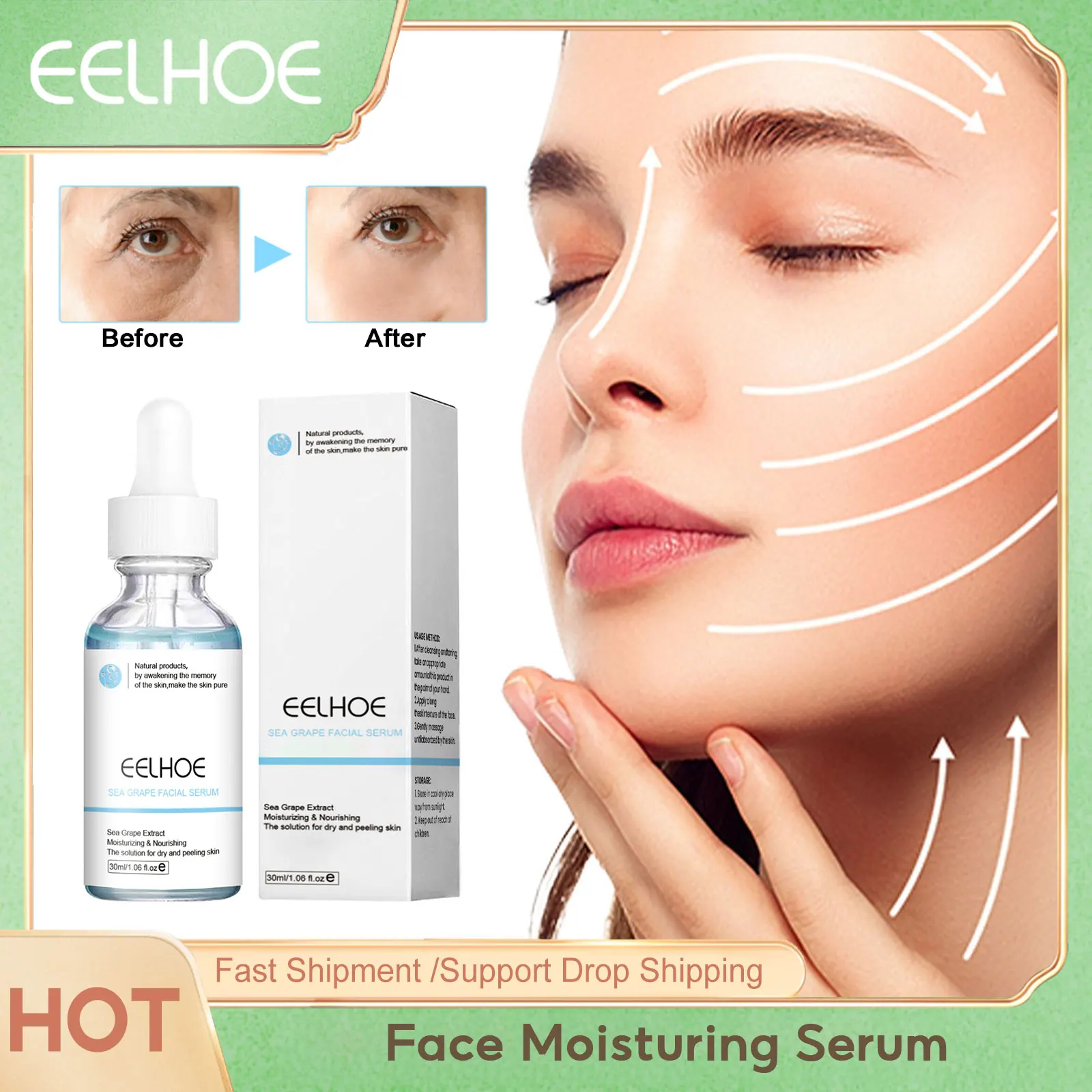 Anti Aging Serum for Face Improve Fine Lines Remove Forehead Wrinkles Shrink Pores Tightening Firming Tender Skin Essence 30ml bubble brightening lip mask powdery tender lips remove pigmentation fade lip wrinkles moisturize repair dead skin lip care 25g