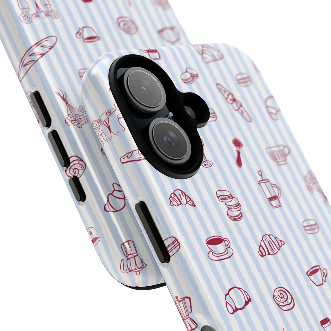 Elegant Red Accent Double-Layer Luxury Phone Case
