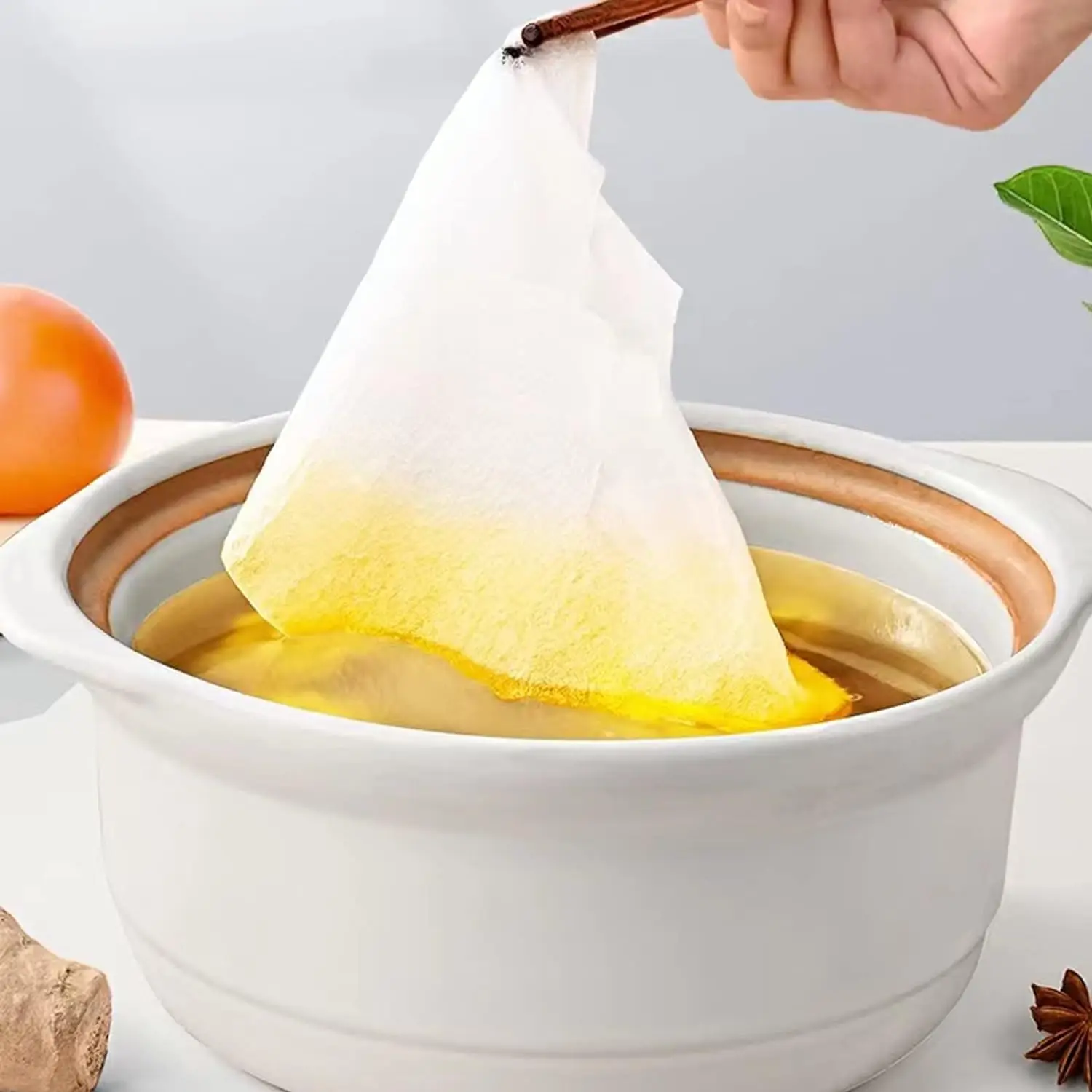 90/12PCS Food Grade Disposable Oil-Absorbing Paper Kitchen Gadget Soup Oil Filter Paper Cooking Baking Fried Oil Absorption Film