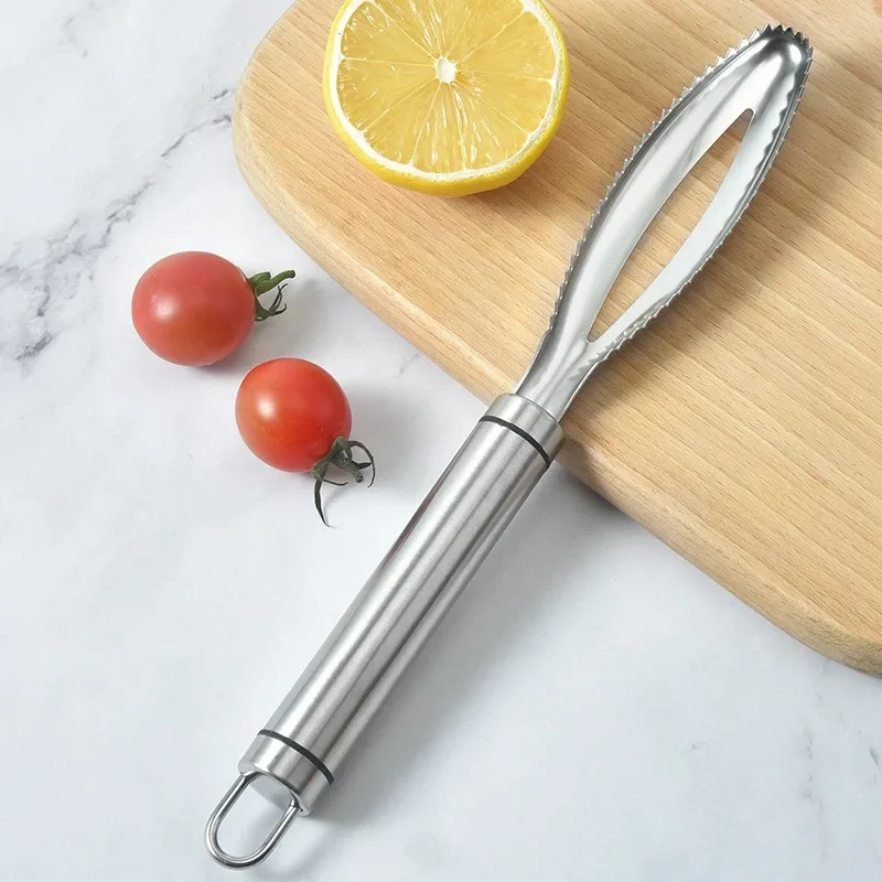 Kitchen Accessories Stainles Fish Scales Scraping Graters Fast Remove Cleaning Peeler Scraper Bone Tweezers Tool Gadge
