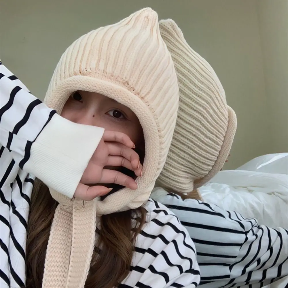 

Теплые облегающие шапки, сезон осень-зима, вязаные крючком однотонные шапки, милая мягкая шапка для защиты ушей для женщин