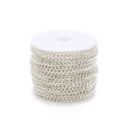 Elegant Gold and Rose Gold Chain for DIY Jewelry Making - 10 Yards, Multiple Sizes (Silver)