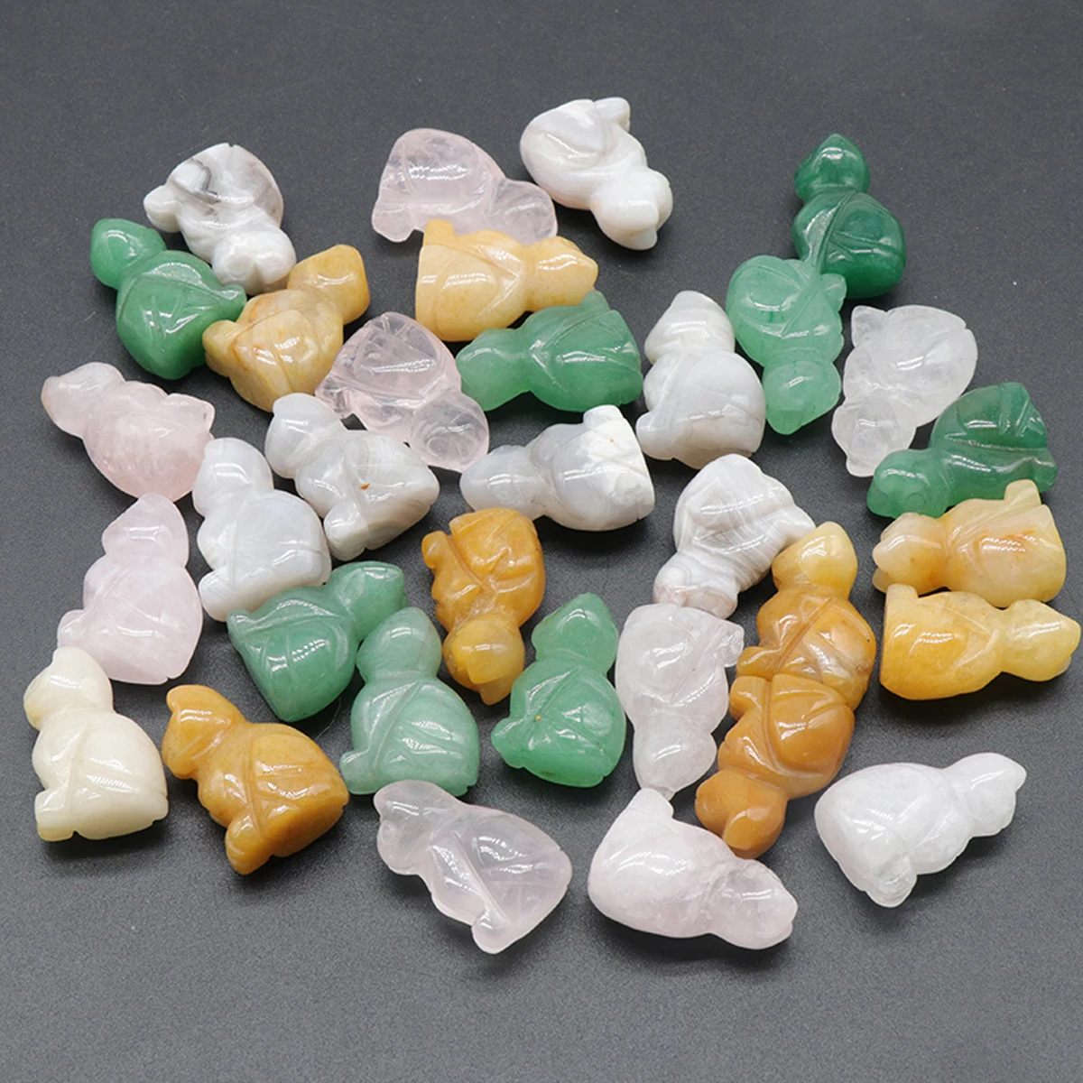 10PCS Wholesale Cat Shape Natural Amethyst Rose Quartz Flash Labradorite Charm Ornaments Home Decoration DIY Sculpture Stone