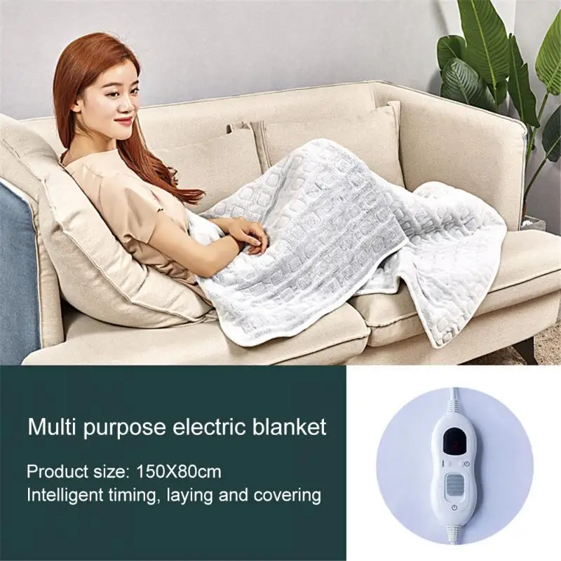 

Electric Blanket Washable Flannel Electric Heating Pad Blanket Mattress 3 Heat Settings Time Function Winter Body Hand Warmer