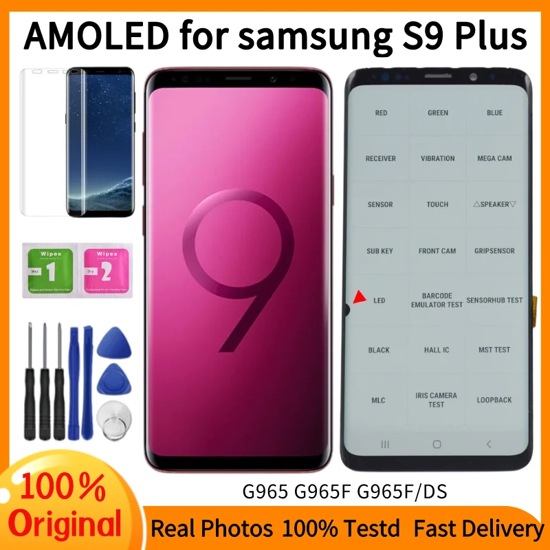 Оригинальный ЖК-дисплей для Samsung Galaxy S9 Plus с сенсорным экраном дигитайзер дисплей +