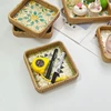 Colorful Shell Rattan Woven Tray Creative Handmade Fruit Plate Jewelry Storage Tray Home Counter Decoration 4