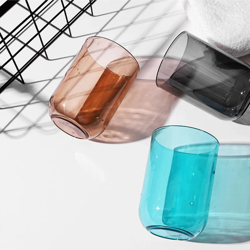 Nordic Style Plastic Mouthwash Cup Solid Colour Toothbrush Holder_voghion.com