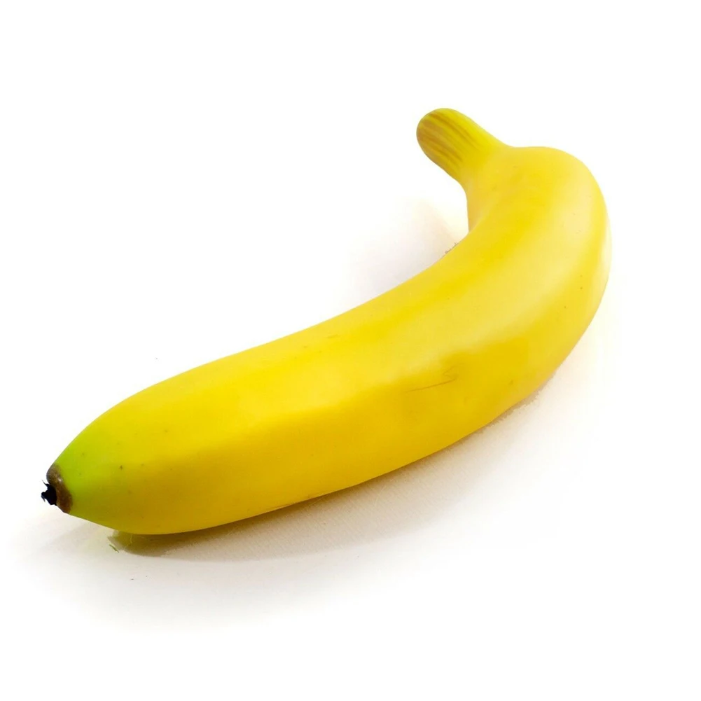 Artificial Bananas Decorative Plastic Fake Fruit Realistic Display Yellow 19.5*3.5cm Decorative Fruit & Vegetables artificial fruits and vegetables 2pcs 20cm