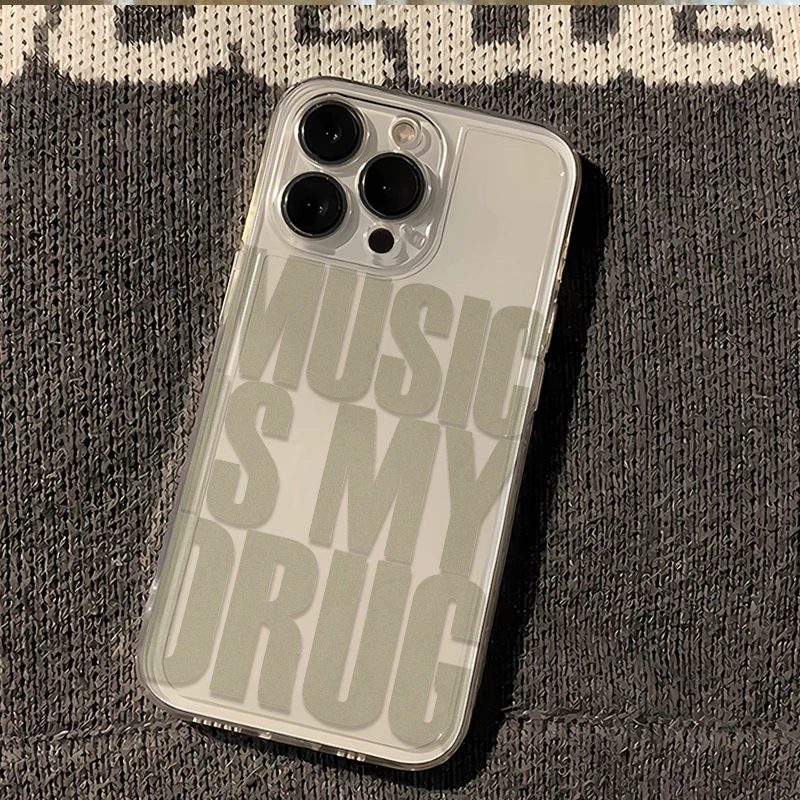 Music Is My Drugs Phone Case - Artistic Soundwave Design