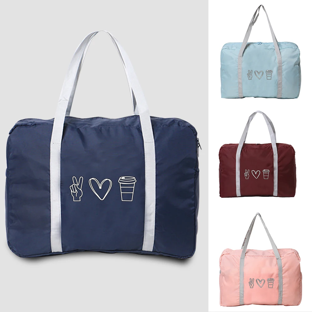 

Handbag Women Outdoor Camping Travel Bag Folding Zipper Accessories Bags Fashion Organizer Luggage Bag Food Print Carry on Bags
