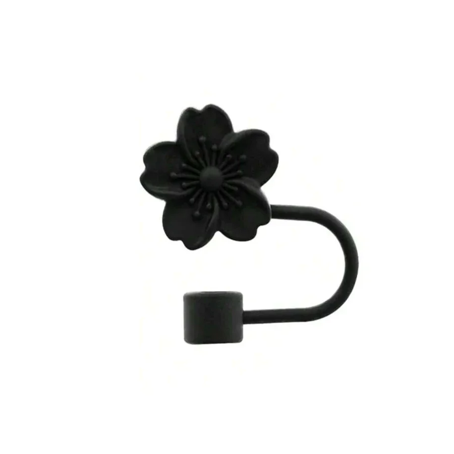 Begonia Flower Reusable Silicone Straw Topper - Dust-Proof Cap