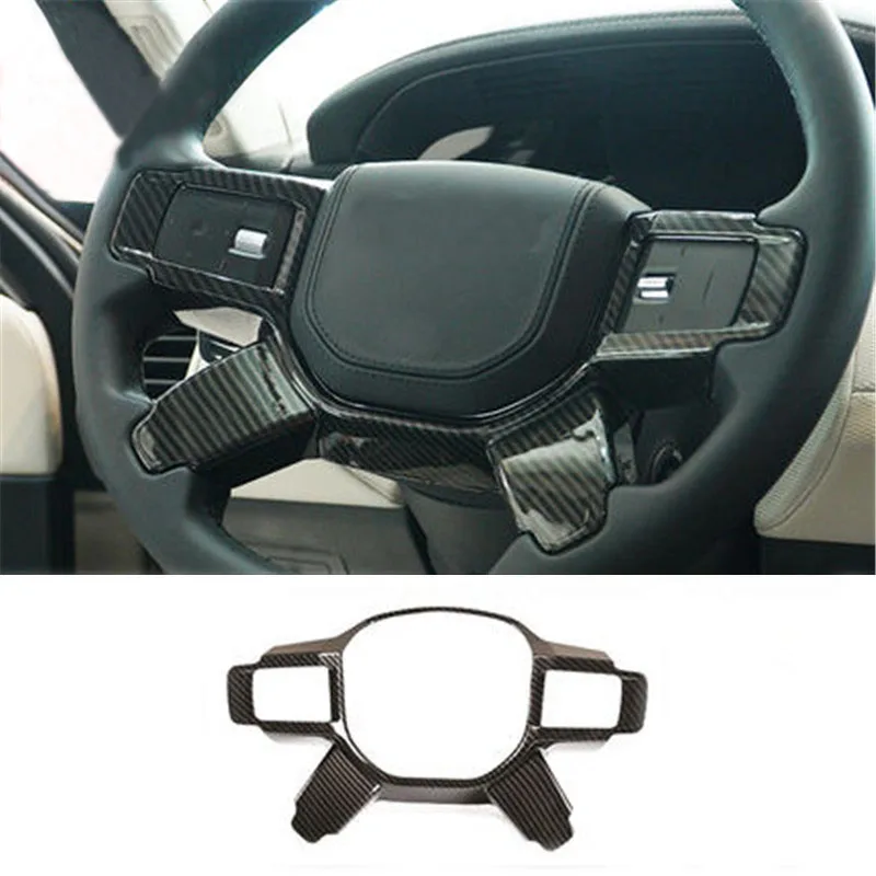 

1Lot ABS Carbon Fiber Grain Steering Wheel Decoration Cover For 2021 Land Rover Discovery 5 Car Accessories