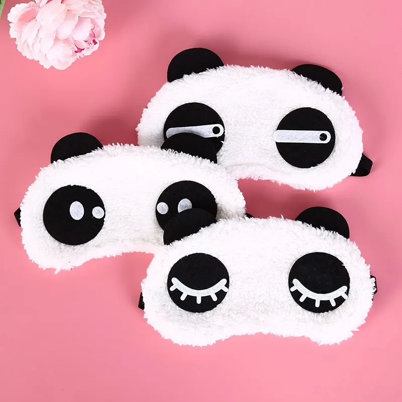 Description Picture 3 of itemCute Cartoon Face White Panda Eye Mask Eyeshade Shading Sleep Cotton Goggles Eye Mask Sleep Mask Eye Cover Health Care 3 Styles