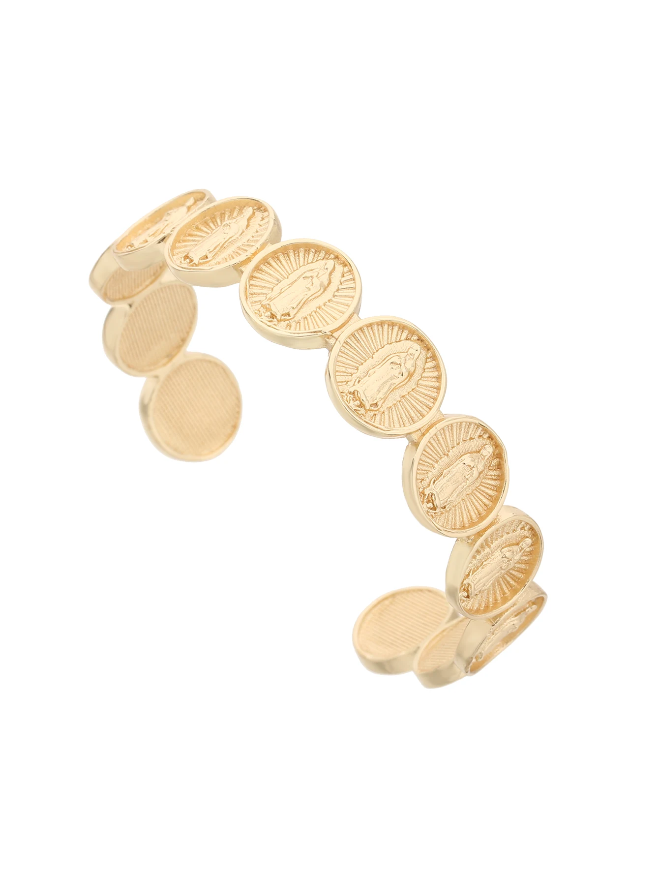 FanSibao Sparkling Virgin Mary Copper Bracelet Fashionable 18K Adjustable Jewelry Item