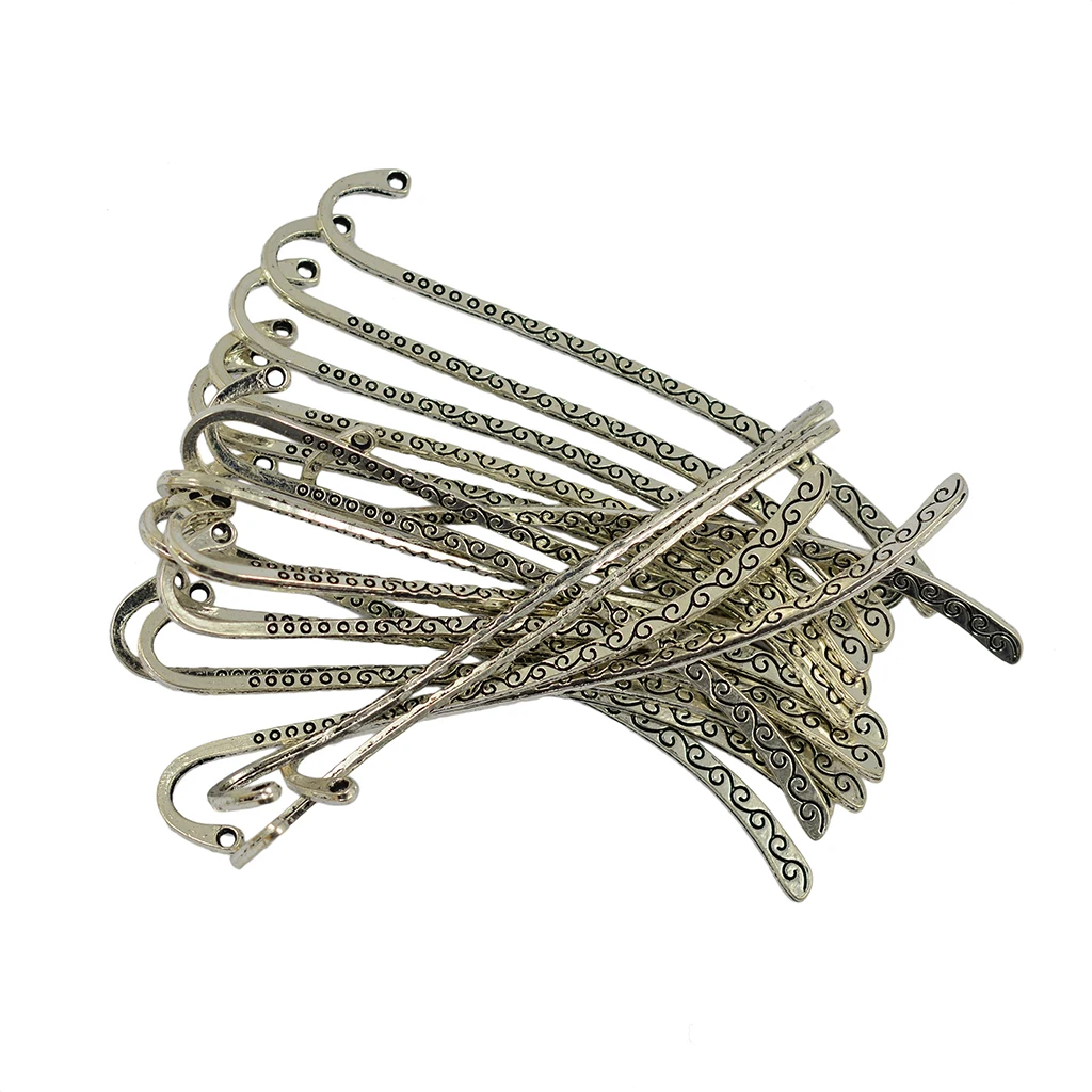 20 Pcs Beading Line Pattern Bookmark With Hook Stationery Antique Engraved Charms Pendants Classical Bookmarks for School Books metal bookmark floral painting bookmark magnetic bookmark bookmark page holder animal bookmark wooden bookmark bookmarks stationery supplies bookmark holder acrylic bookmark paper bookmark