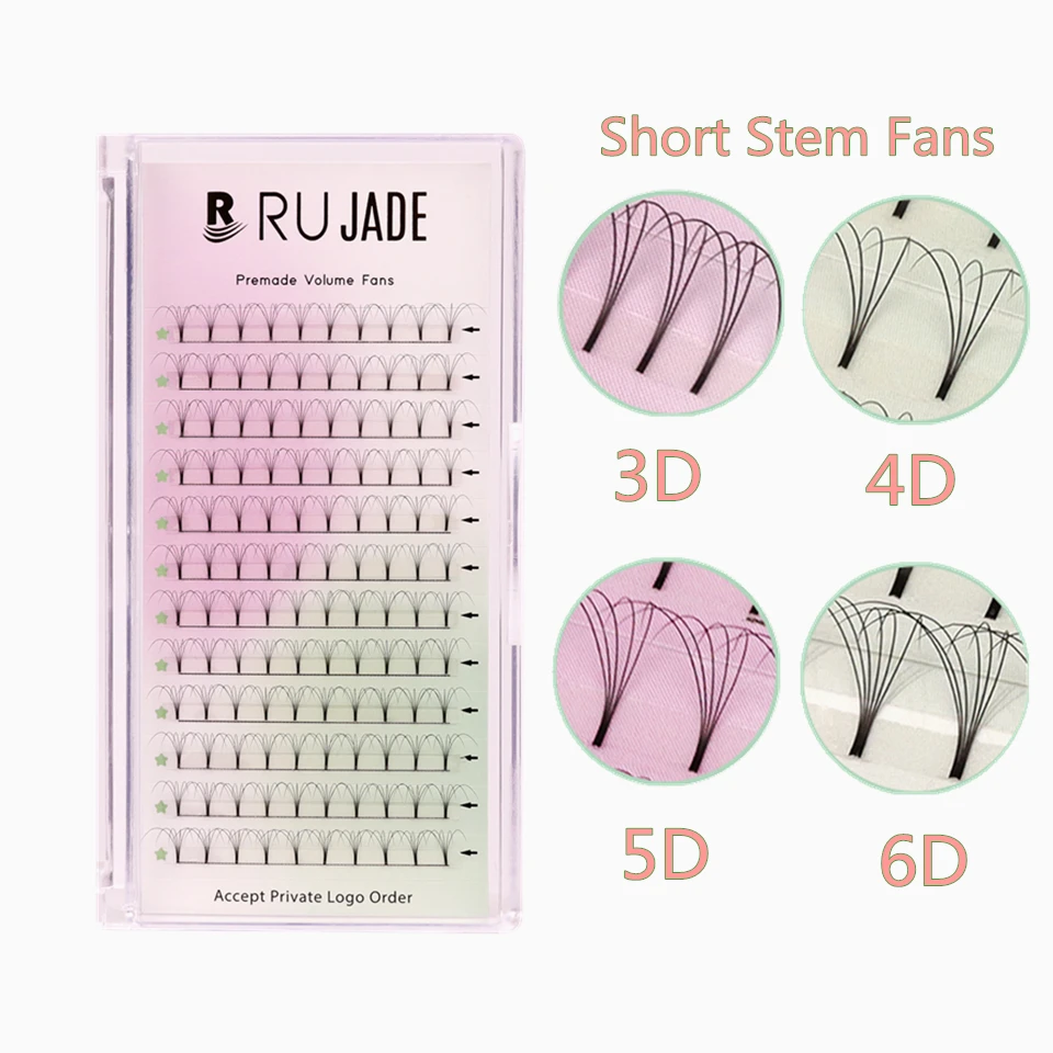 

Short Stem Premade Fan Lash Extensions Short Base 3D 4D 5D 6D Lashes Fan Russian Volume Fans Eyelash Faux Mink 3d Lashes Fans