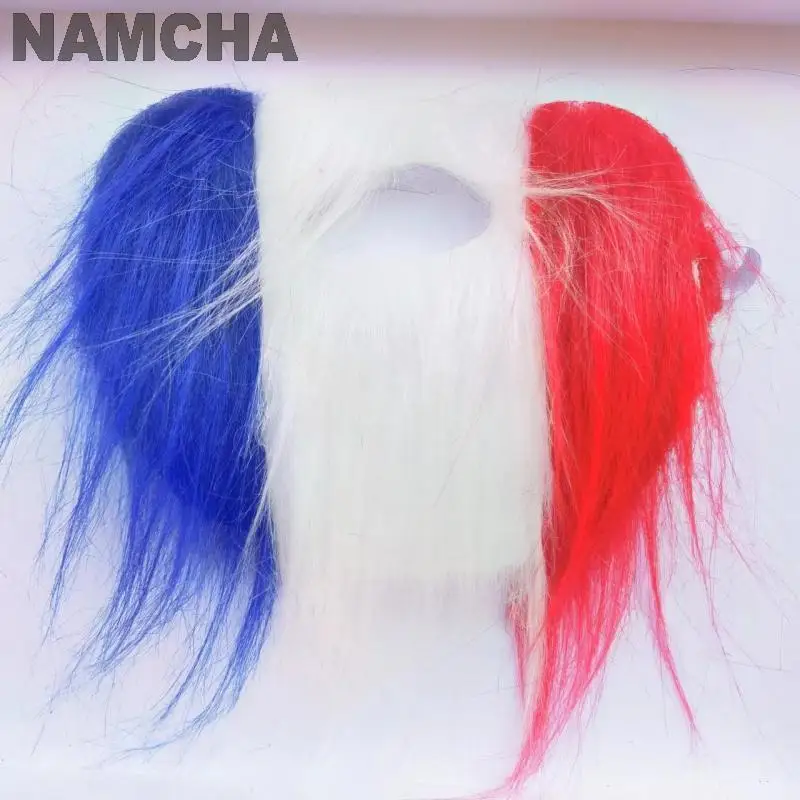 Men France Fans League Cosplay Wig Mustache Hat Suit Funny Blue White Red Quirky Costume Accessories Ball Game Sports Decoration cosplay hats cosplay wig