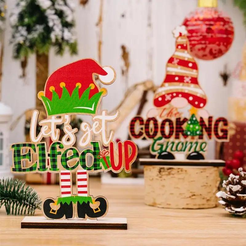 

Деревянные украшения в виде гнома, деревянные украшения в виде алфавита для украшения комнаты, креативное настольное украшение, рождественские украшения для спальни