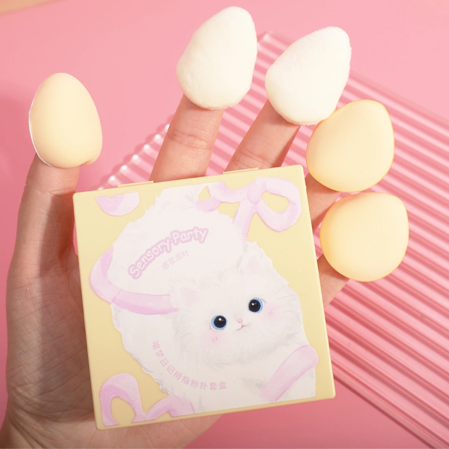 Mini Velvet Makeup Applicator Powder Puff Set for Concealer Cream