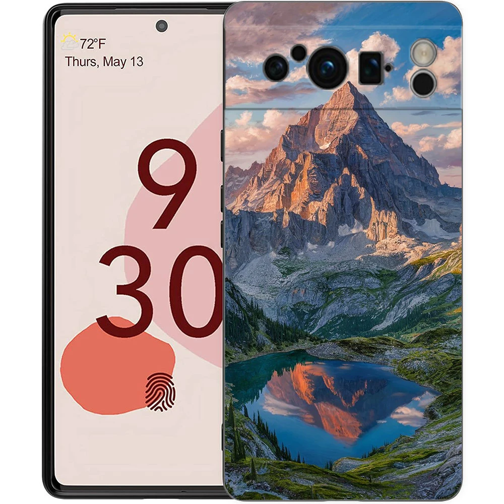 Mountain Peaks Landscape Shockproof Phone Case - Soft TPU Black Cover