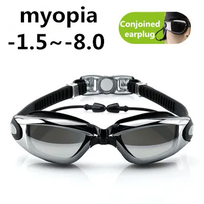 Anti Fog Professional Swimming Goggles Swimming Glasses Myopia with Earplugs Nose Clip Electroplate Waterproof Silicone Swim swimming goggles