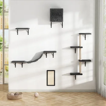 5-Piece Wall Mounted Cat Climber Set 1