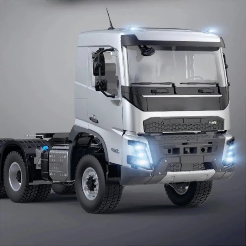 더블 E E013 1/14 무선 조종 트랙터 트럭 6X4 FMX RC 자동차 2단 변속기 차량 모델 금속 섀시 레일