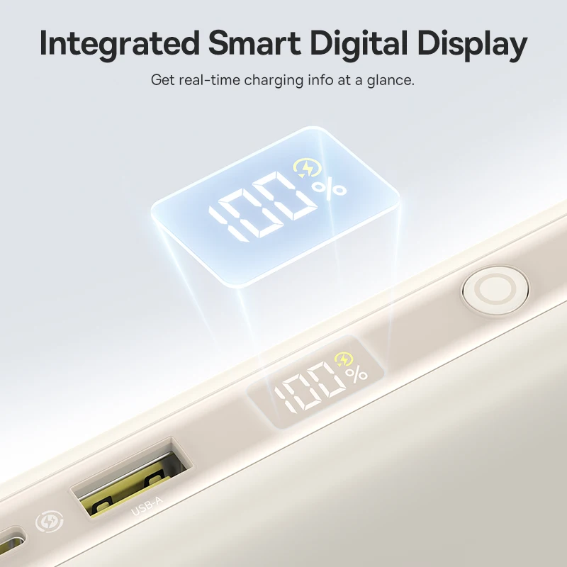 Baseus 20000mAh 100W Power Bank Built-In Dual USB-C Cable Fast Charging Digital Display Power Bank For iPhone 17 Pro Max Samsung