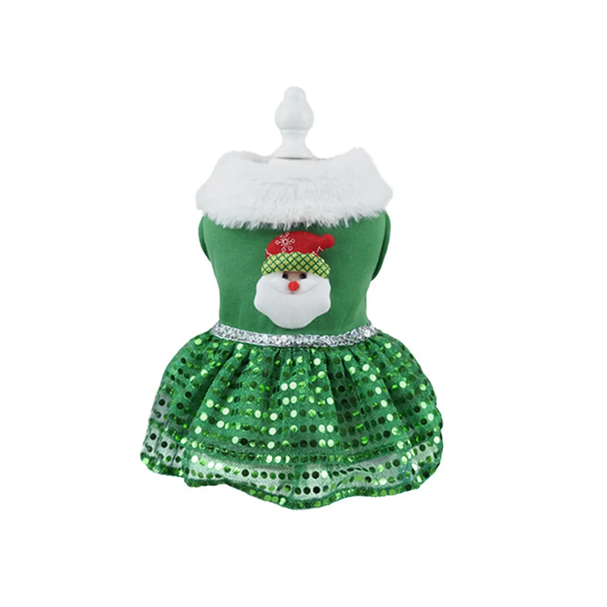 Pet Christmas Graphic Dress Dog Outfit Thermal Holiday Puppy Costume Warm Pet Clothes Creative Dog Skirt