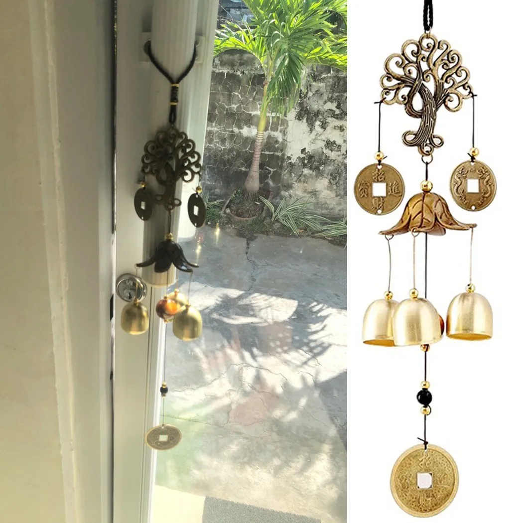 

1pcs Copper Alloy Money Tree Wind Chimes Retro Creative Beautiful Meaning Wind Chime Pendant Good Lucky Home Garddn Decoration