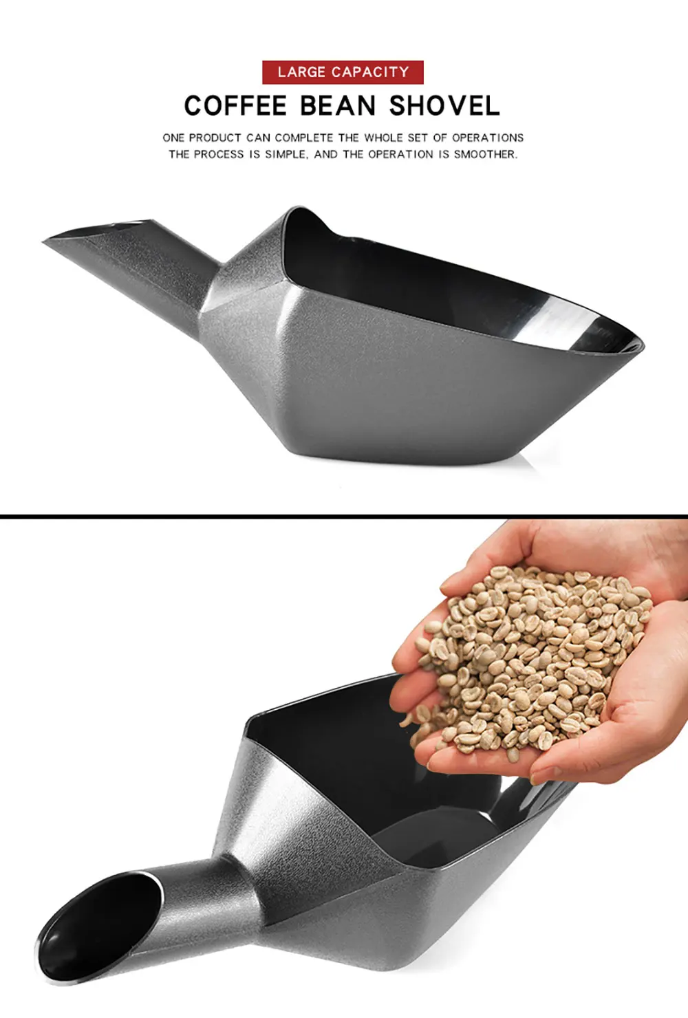 Description Picture 6 of itemCAFEMASY Kitchen Accessories Large Container Shovel For Coffee Bean Flour Ice Cubes Capacity Measuring Tool Scoops 500g 1kg 2kg